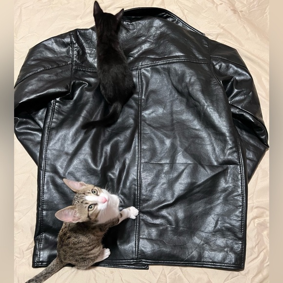 GV Jacket Mens Faux Leather Handmade Pockets Made In Italy - Picture 6 of 8